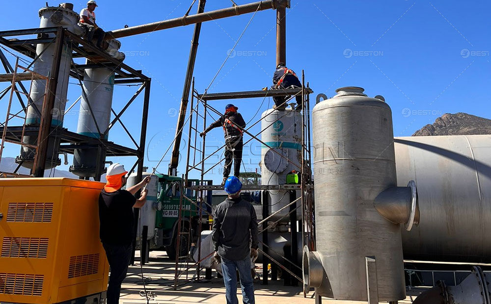 智利廢輪胎煉油設(shè)備安裝